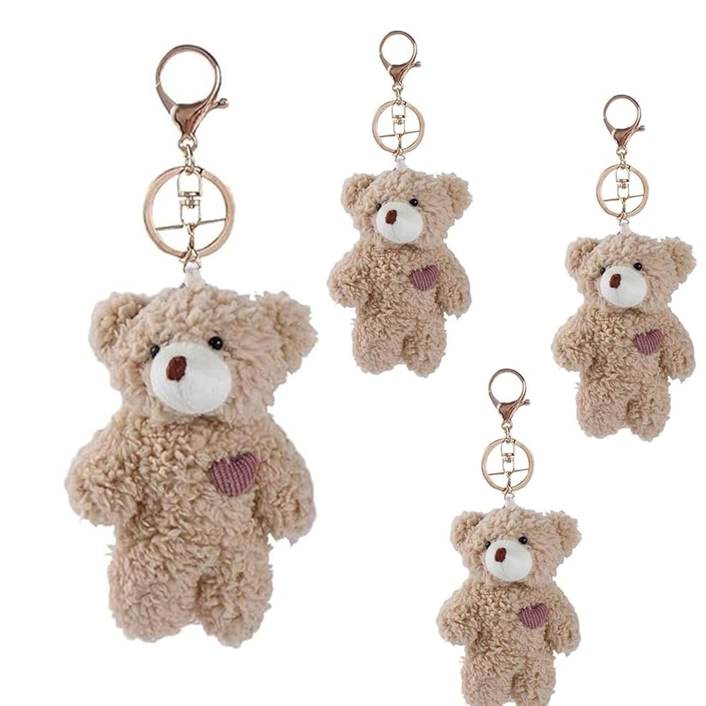 Amazon.co.jp: [SUNCN] ヒグマのぬいぐるみキーホルダー 4個